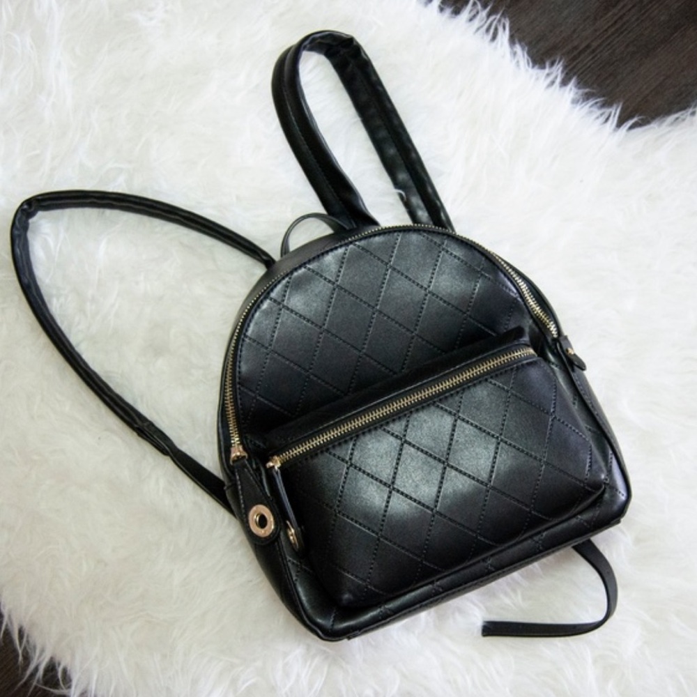 Zara Mini Backpack-quilted black